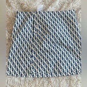 J. Crew Blue and White A-Line Mini Skirt for Casual Wear